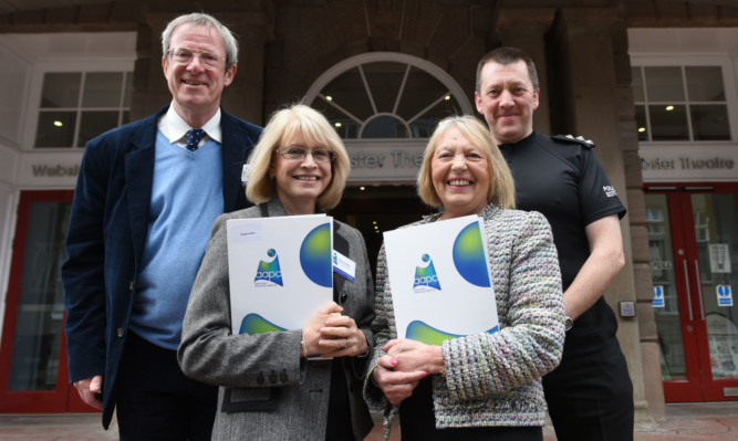 From left: adult protection and review officer Mark Hodgkinson, adult protection committee chairwoman Margaret Wells, Councillor Glennis Middleton and Chief Inspector Gordon Milne.