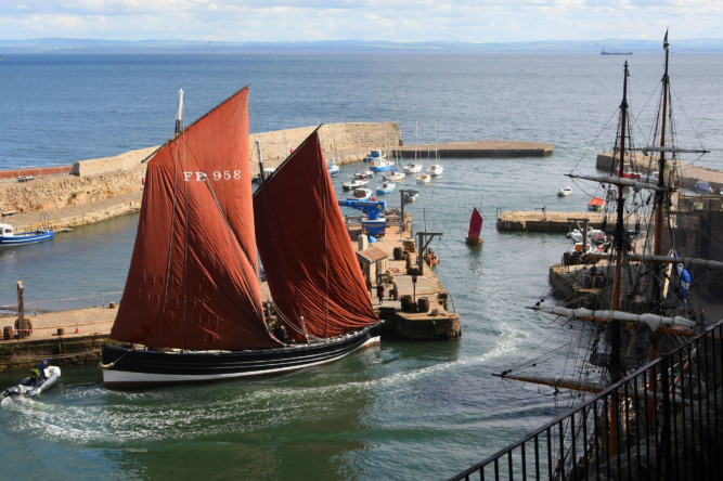 Epic series Outlander has come to Fife as filming for season two of the hit show takes over Dysart Harbour.