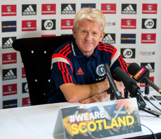 Gordon Strachan speaks to the press ahead of facing Qatar.