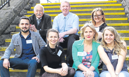 Alfie Dickson, back left, with some of the students who have launched Arbroath Voices.