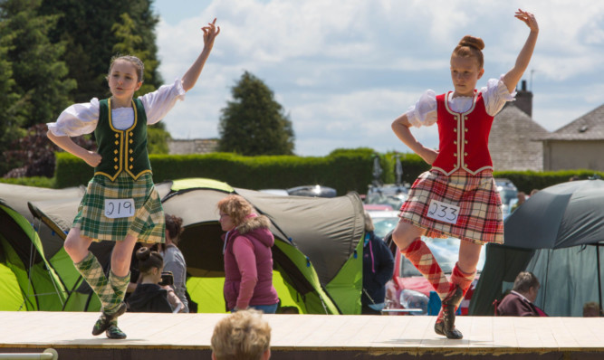Young competitors in the Highland Dancing events.