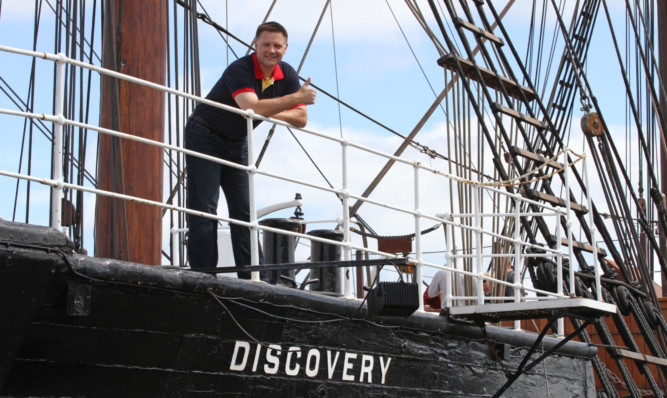 Nasa astronaut Colonel Douglas Wheelock on the RRS Discovery in Dundee.