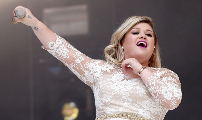 Kelly Clarkson performing at Wembley on Saturday.