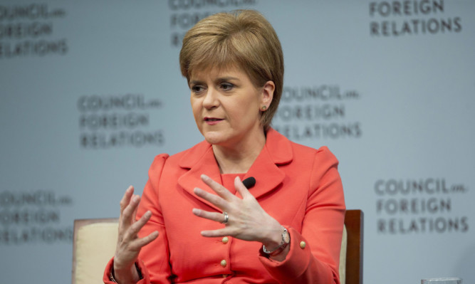 First Minister Nicola Sturgeon answers questions during her appearance at the Council on Foreign Relations in Washington.
