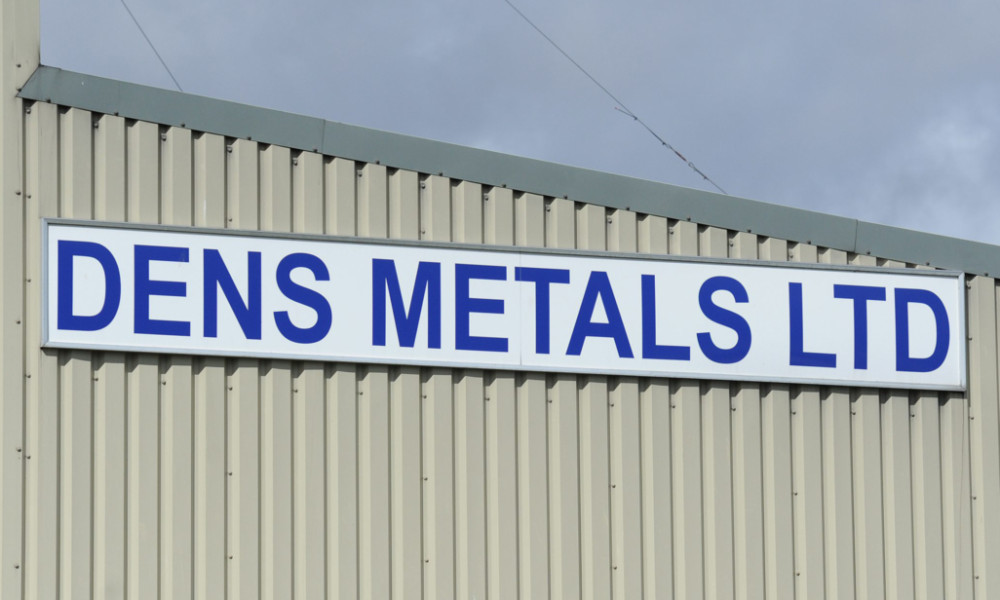 Kim Cessford - 26.04.13 - pictured is the sign at the Dens Metals factory, Fowler Road, West Pitkerro Industrial Estate - words from James