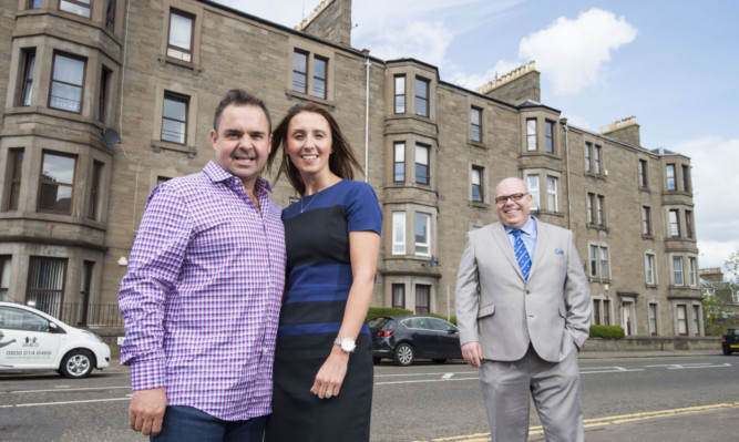 From left: Graeme Carling, Leanne Carling and Steve Ayre, Relationship Manager, SME Banking, Bank of Scotland.