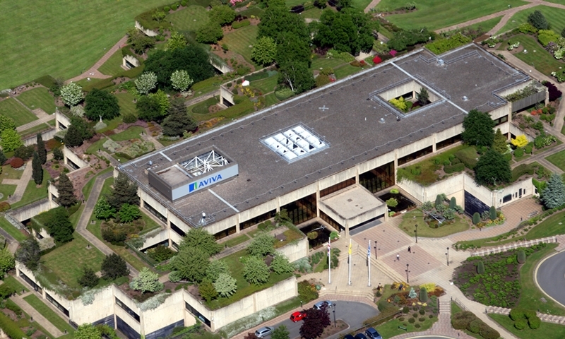 Aerial view of Perth.   Pictured, a view of the former GA Building, now Aviva, in the Cherrybank area of Perth.