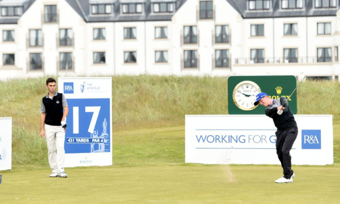 Craig Howie tees off the 17th at Carnoustie in the second round of qualifying.