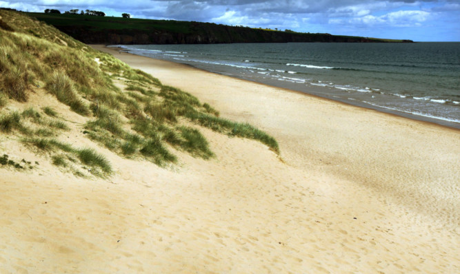 Visitors were unable to get into the car park at Lunan Bay due to a row with a group of campers.