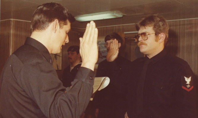 John Brull, who died aged 59, far right, during his time in Scotland at the height of the Cold War.