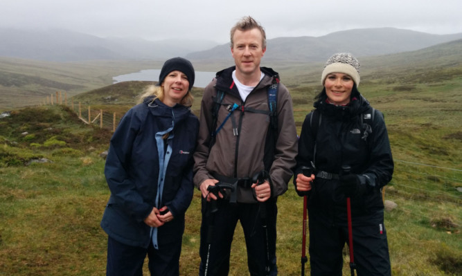 Jill, Mike and Gayle above Loch Beanie