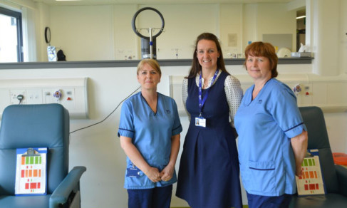 Dr Caroline Michie with staff nurses Lynn Robertson and Terry-Anne Docherty.