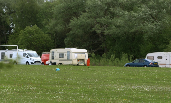 Travellers camped out at Lochdee Meadows in Glenrothes earlier this month.