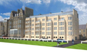 A graphic showing the proposed extension to Rusacks Hotel in St Andrews.