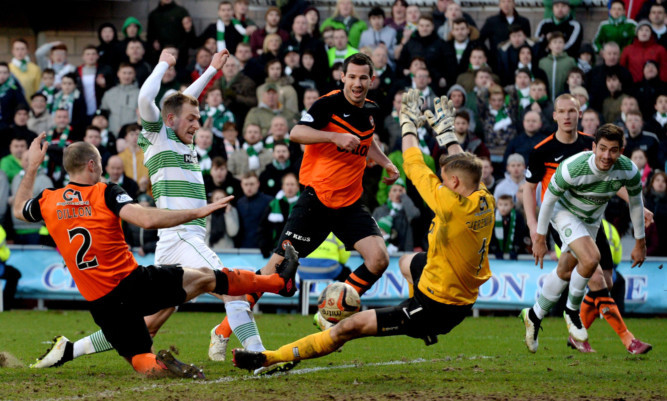 The trio all admitted acting in a disorderly manner during the match at Tannadice.