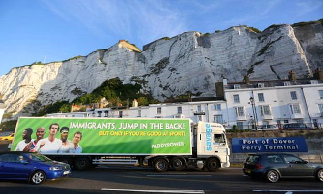 Paddy Power has tweeted a picture of the lorry in Dover.