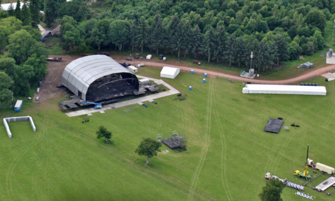 Aerial images show how preparations for T in the Park at Strathallan are taking shape.