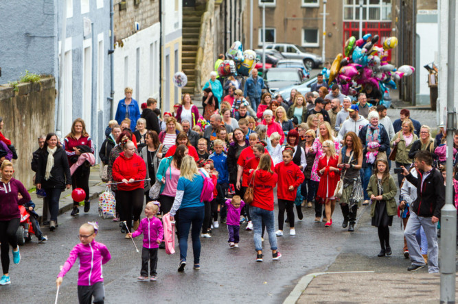The rain may have fallen on this parade but that failed to deter the dozens of princesses and pirates who stomped through Dysart on Saturday afternoon. Organised by the recently-formed community group Dysart Reborn, the youngsters marched through the puddles from the historic centre of the town to the harbour for a family fun day.