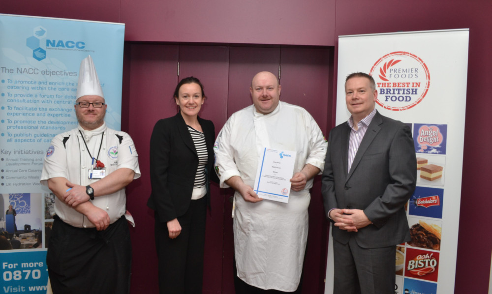 From left: Andy McDougall, of West Lothian College, Margaret Clarke of the National Association of Care Catering, Alan Innes and Mark Taylor, Premier Foods.