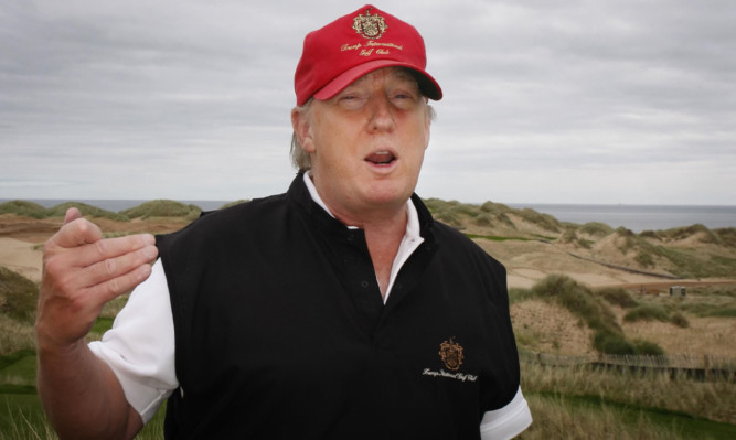 The shy and retiring Donald Trump at his course at Menie, near Aberdeen.