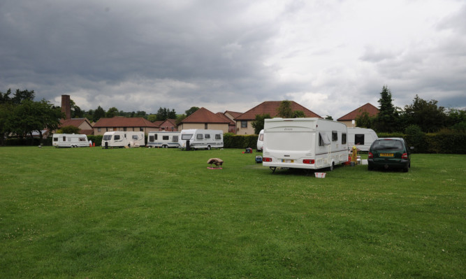 Part of the new Travellers camp at Mill o Mains Park.