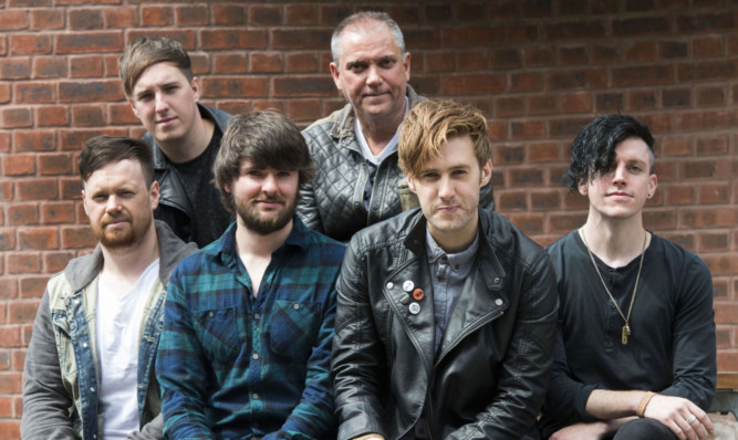 The Mirror Trap, from left: Paul Reilly, Paul Markie, manager Dave McLean, Ben Doherty, Gary Moore and Michael McFarlane.