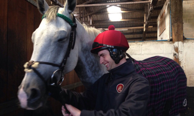 Brian Toomey with racehorse Kings Grey.