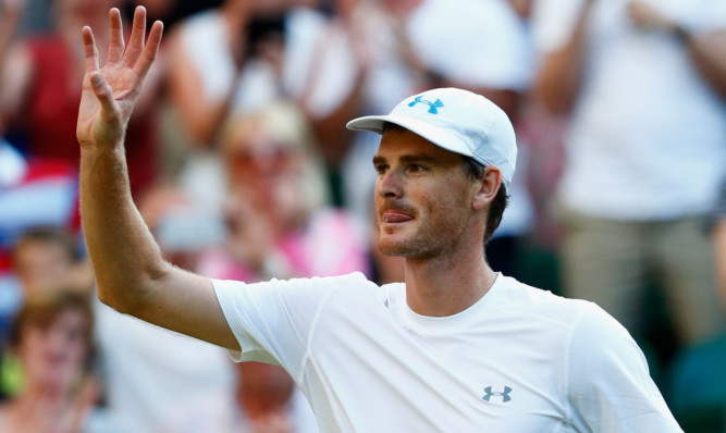 Jamie Murray celebrates reaching the final.