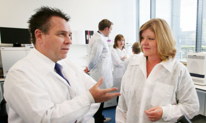 Dr Michael Leek, chief executive of TC BioPharm, with Investing Women CEO Jackie Waring.