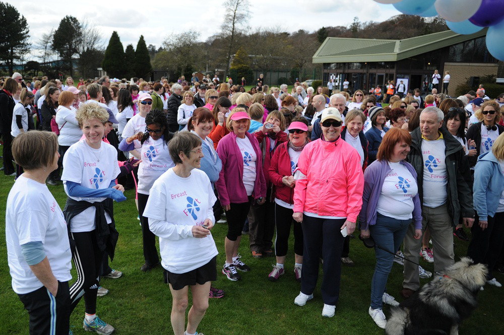 A total of 270 walkers put their Breast Foot Forward on April 27 to support people living with cancer. They donned distinctive T-shirts bearing the charitys name and its footsteps logo to complete a sponsored 6.5- or 9-mile Twilight Walk which took them through some of the most scenic parts of Dundee. Breast Foot Forward teamed up with Dundee Universitys institute of sport and exercise for the fundraiser. See a full report at www.thecourier.co.uk/1.88554.