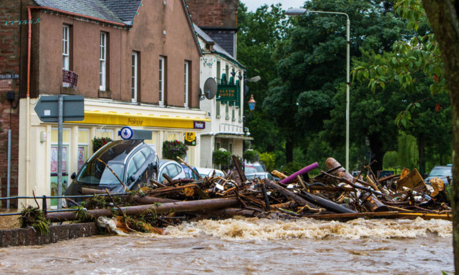 Alyth was hit badly by flooding on Friday.