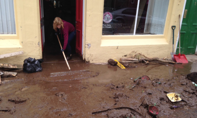The flooding devastated homes and businesses in Alyth.