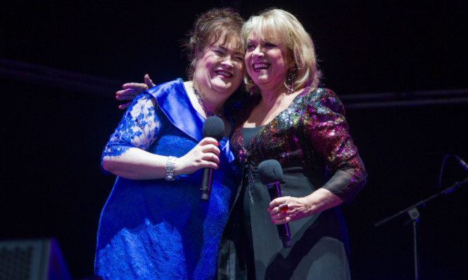 Susan Boyles duet with her idol, music legend Elaine Paige, went down a treat with the crowd.