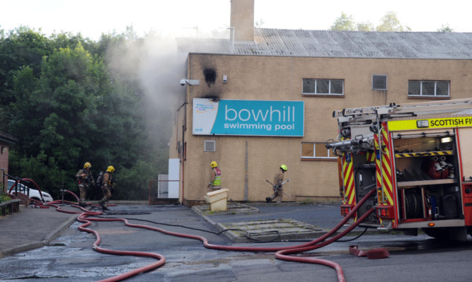 The scene at Bowhill Swimming Pool.