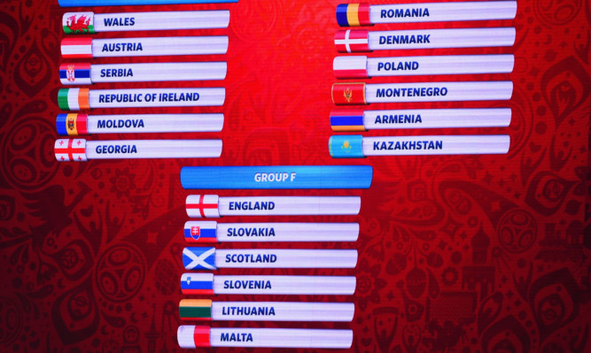 Scotland and England have been paired with each other in their World Cup qualifying group.