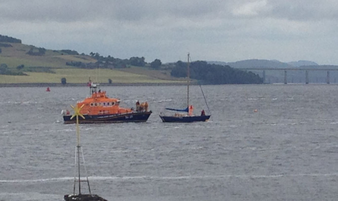 The Broughty Ferry lifeboat was called to help save the stricken yacht.