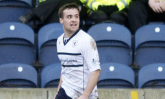 Raith Rovers young striker Lewis Vaughan, left, was the toast of his team-mates after his derby goal sealed a place in the second round.