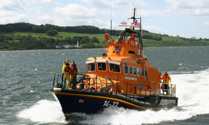 A Broughty Ferry lifeboat in action.