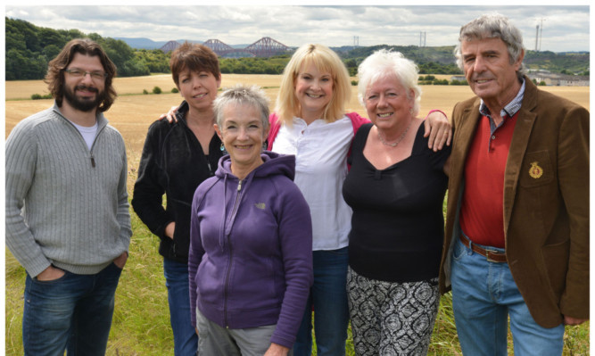 Save Spencerfield group near the site last night, from left, Nick Thomson,Catrina Cochrane-Mills, Sally Inglis, Clare McAteer, Heather Marr and Sven Olof-Sonnader.