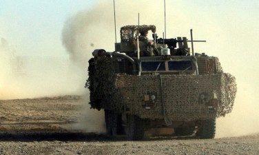 A British Army Mastiff armoured vehicle, similar to the one the soldiers were travelling in when attacked.