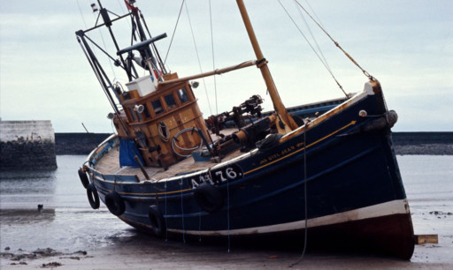 The fishing vessel the Girl Jean in Arbroath in the 1970s.