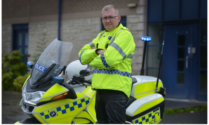 PC Alastair Purvis, left, is asking motorcyclists  and particularly inexperienced riders  to be aware of their vulnerability and remember even low speed collisions can kill.