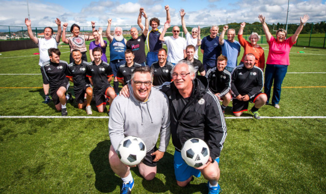 Fife Provost and former Dunfermline Athletic manager Jim Leishman at Duloch with Councillor Mark Hood at the launch.