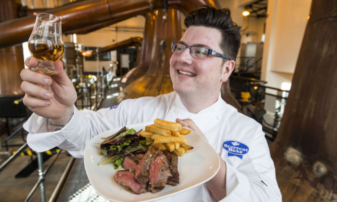 MasterChef winner Jamie Scott toasts Scotch success at the Macallan distillery on Speyside.