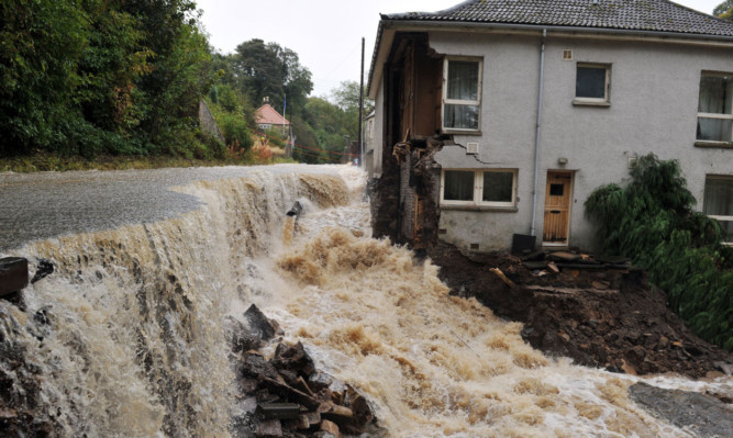 Devastation: the flooding in Dura Den in 2012.