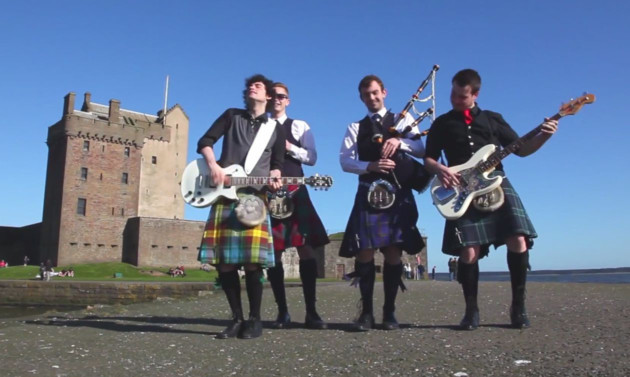 An entirely spontaneous display of happiness at Broughty Ferry Castle.