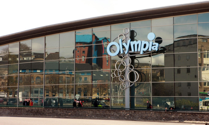 The Olympia Leisure Centre in Dundee, closed to the public for repairs since October, 2021.