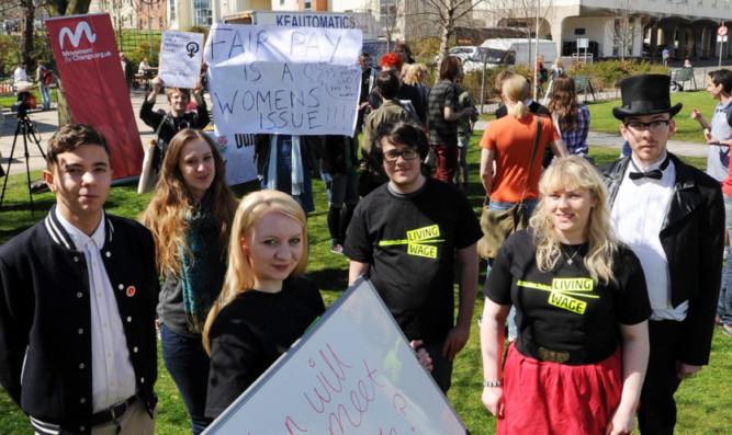 From left: Alexis Nelson, Amber Plumbly, Erin Mulhatton, Craig McCluskie, Mary May Holland and Connor McElwaine outside DUSA.