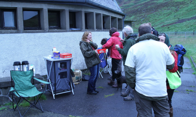 Conservationists gathered at the Glen Turret Reservoir to show their support for hen harriers.