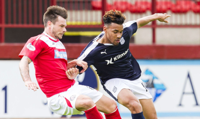 Dene Shields in a pre-season friendly against Dundee.